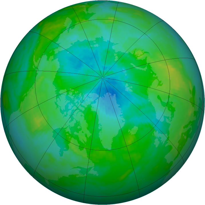 Arctic ozone map for 28 August 1984